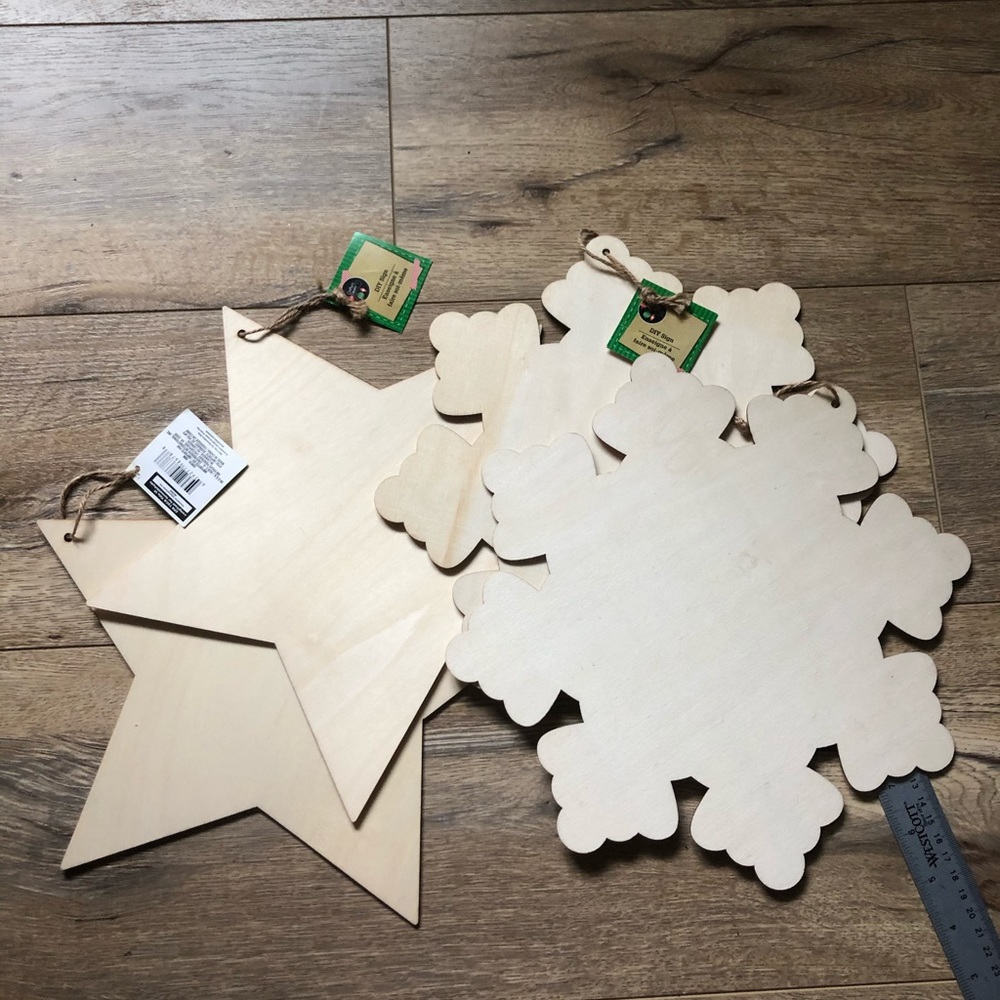 4 for $20 - set of 4 large wooden shapes